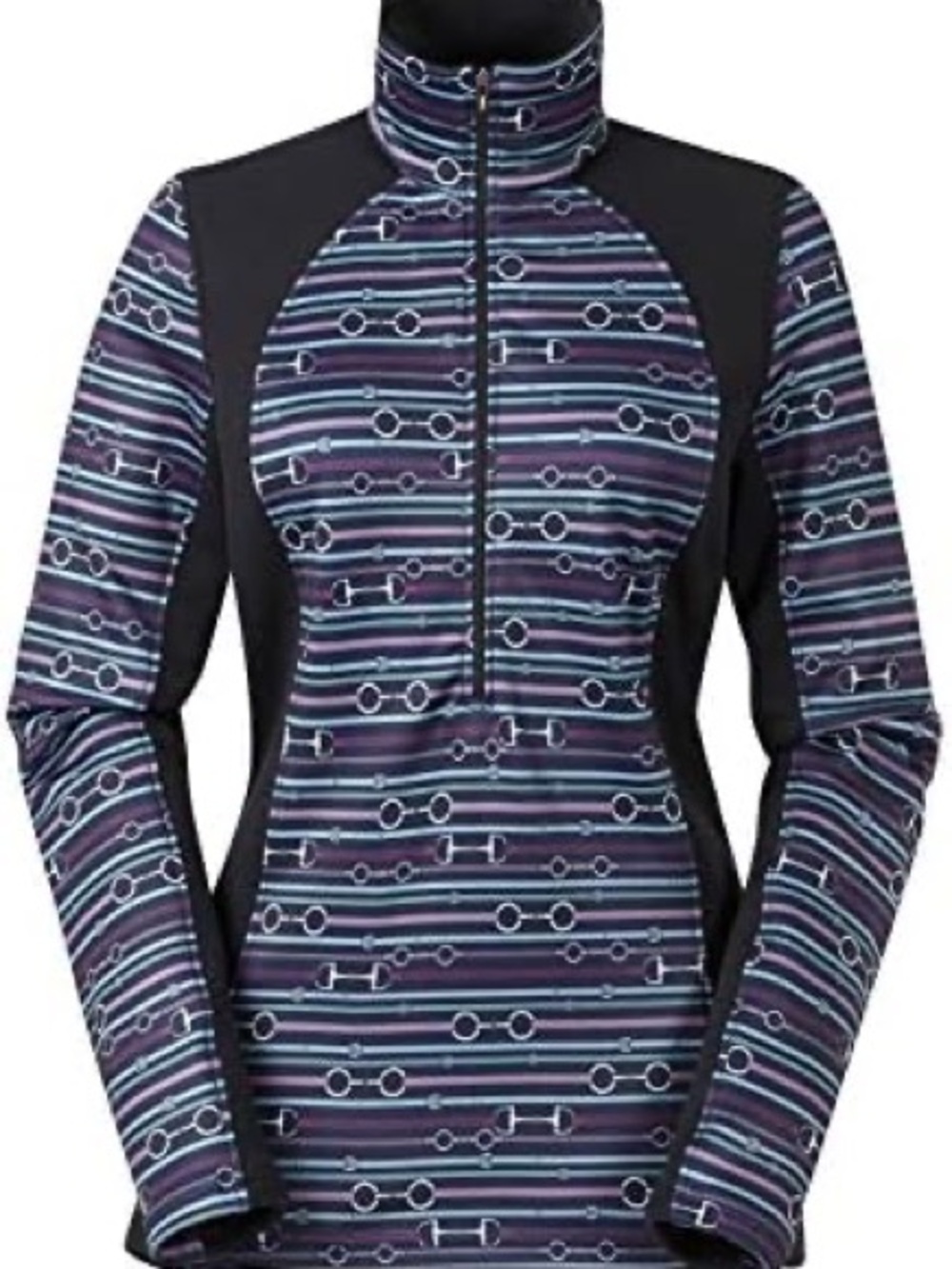 Kerrits Kids Softshell Half Zip Pullover in Purple Bits - Children's Large